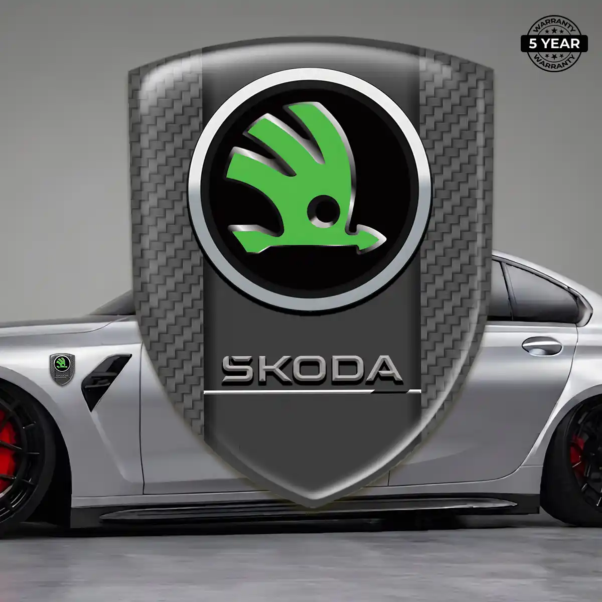 Skoda Emblem Logo Badge Sleek Style
