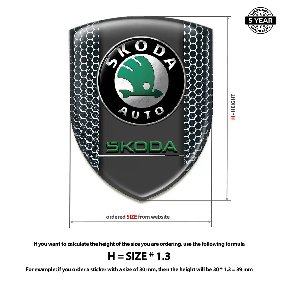 Skoda Emblem Shield Elite Finish