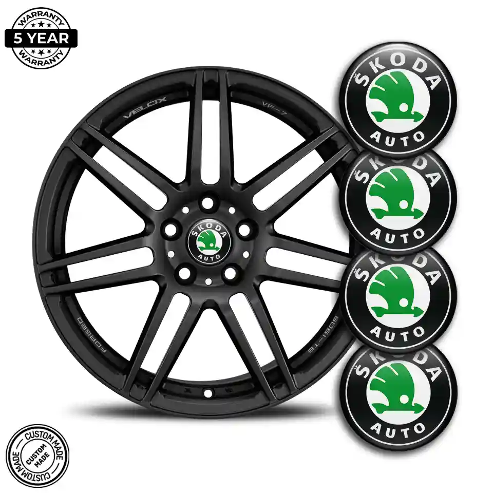 Skoda Emblem Wheel Center Caps Premium Edition