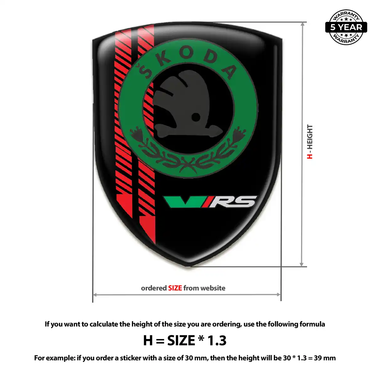 Skoda Epoxy Domed Sticker Refined Design