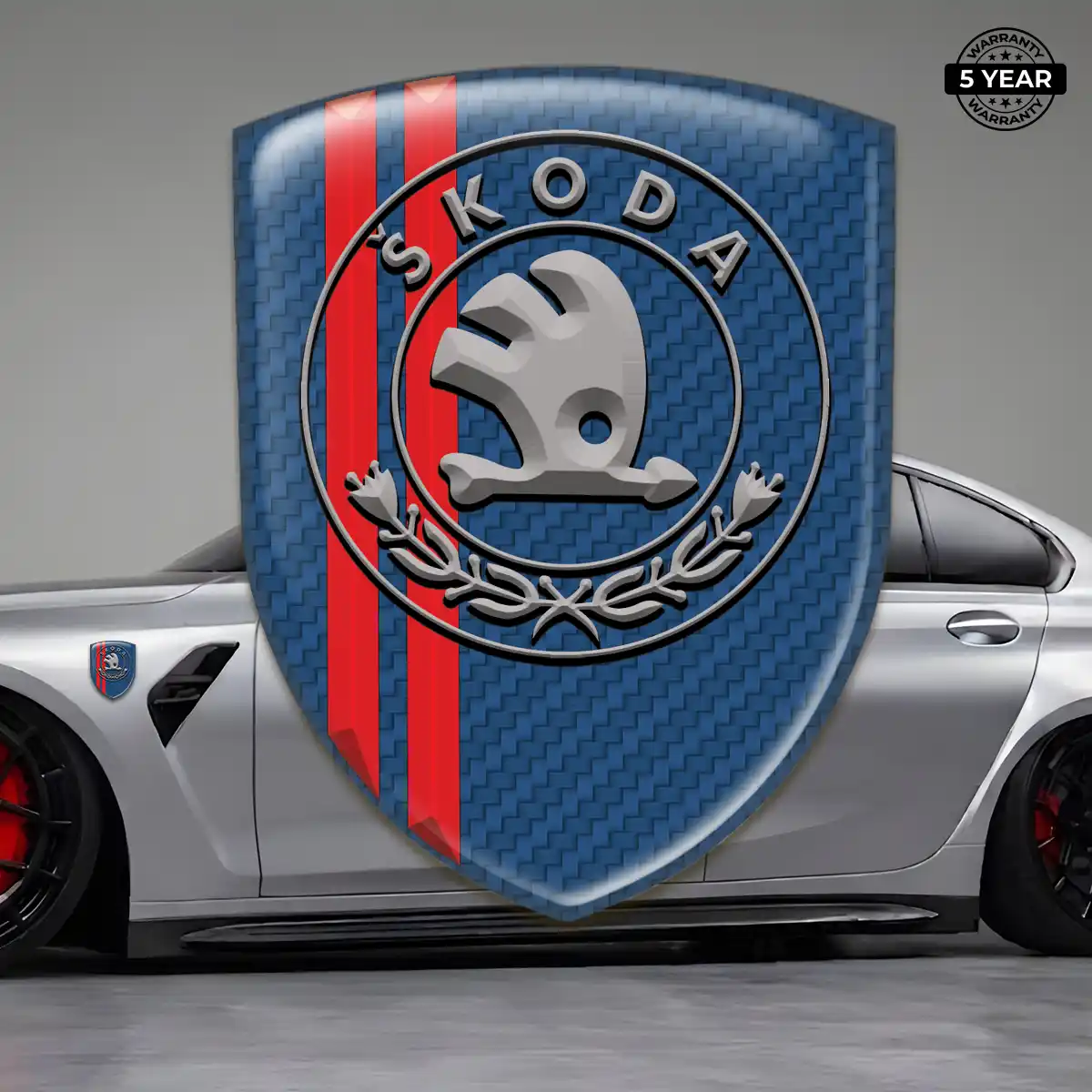 Skoda Epoxy Domed Sticker Sleek Style