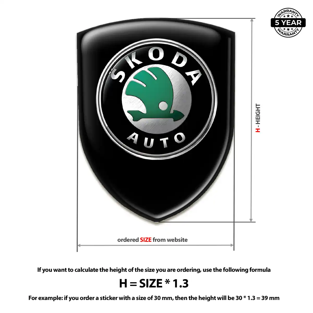 Skoda Gel Badge Sticker Refined Design