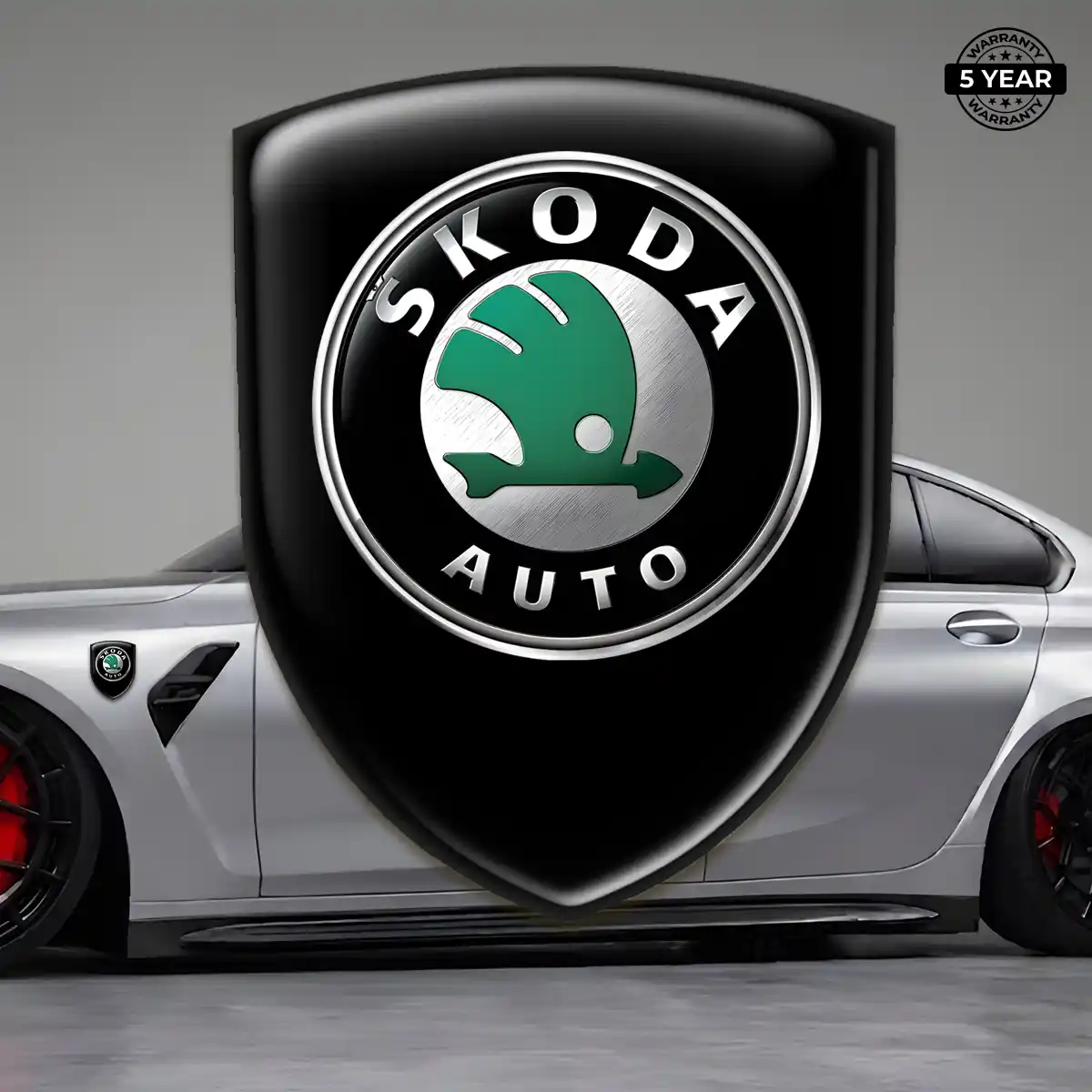 Skoda Gel Badge Sticker Refined Design