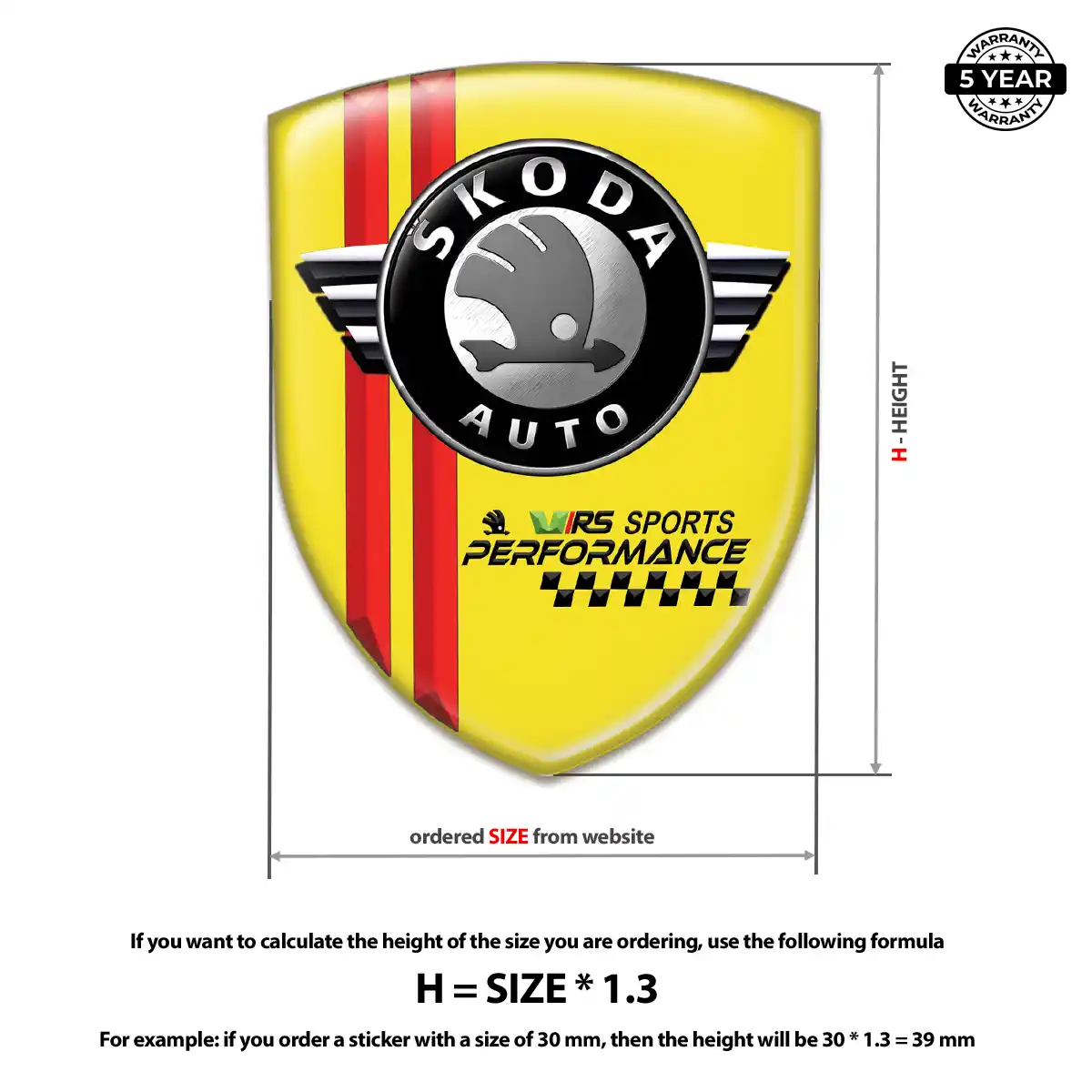 Skoda Gel Emblem Sticker Elite Finish