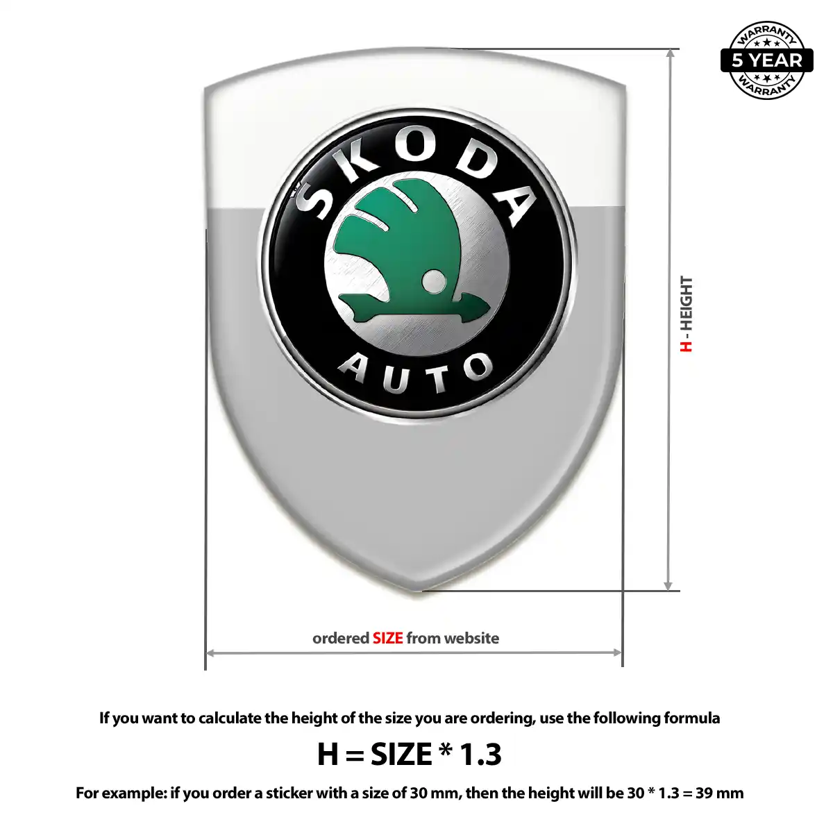 Skoda Gel Emblem Sticker Refined Design