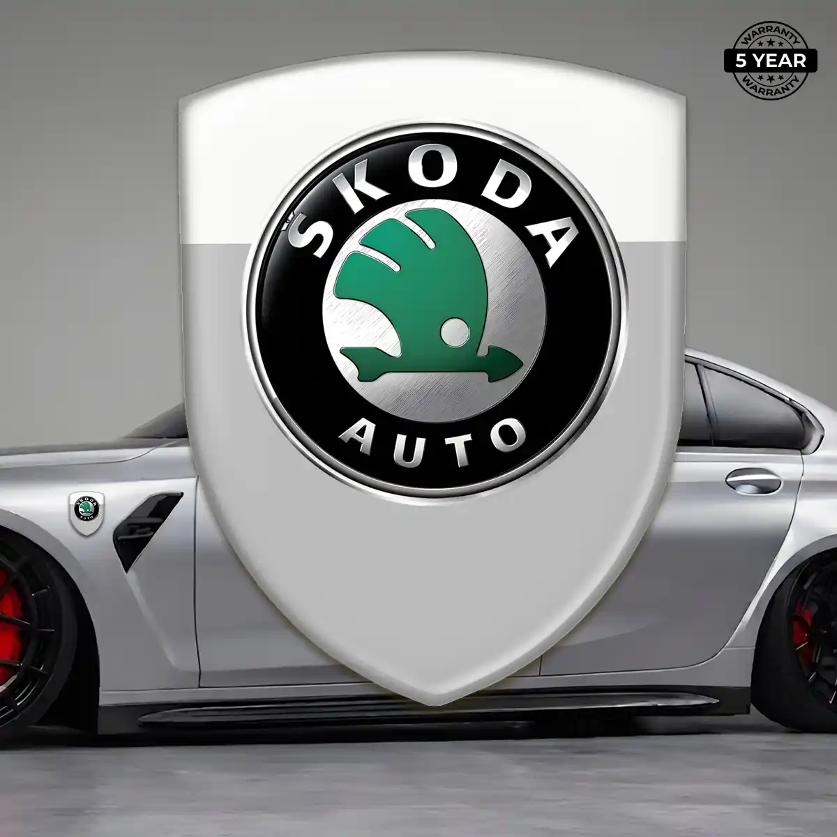 Skoda Gel Emblem Sticker Refined Design