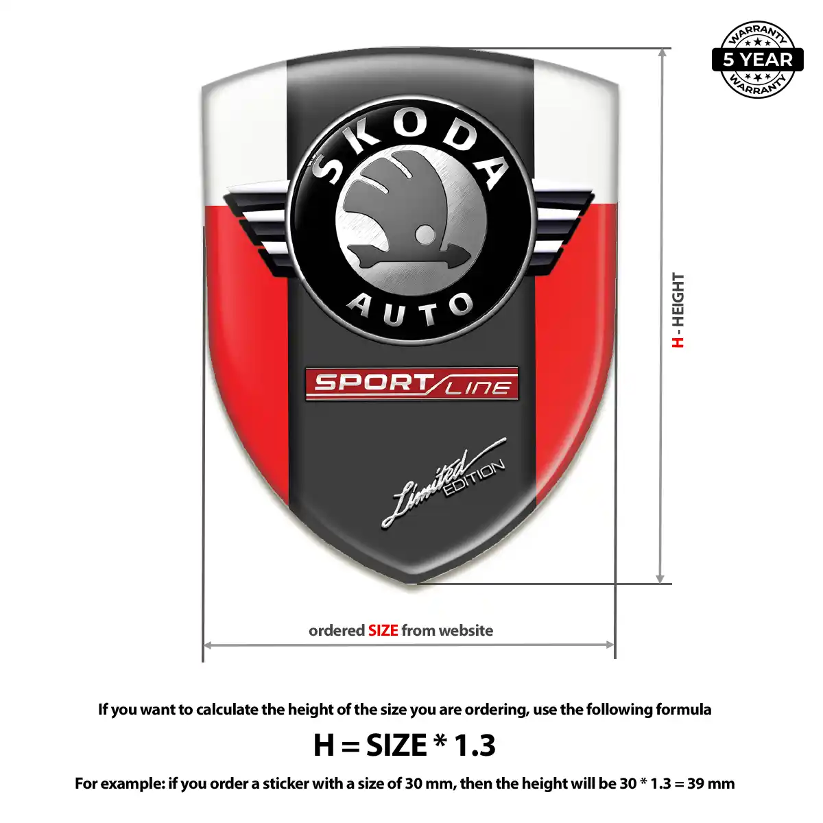Skoda Gel Emblem Sticker Sleek Style
