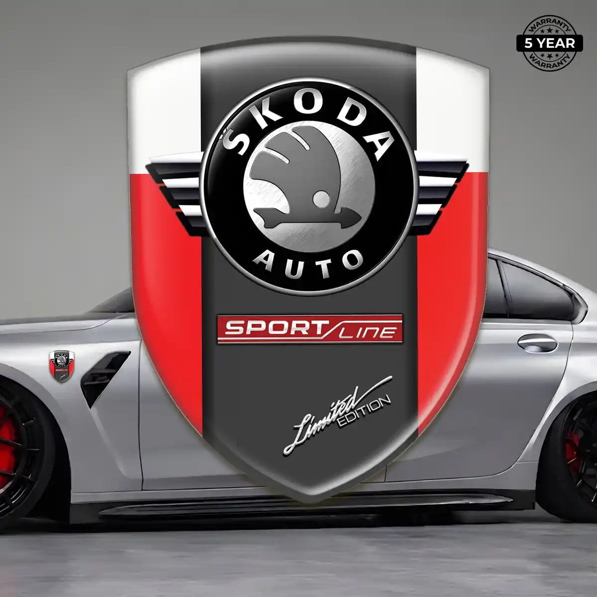 Skoda Gel Emblem Sticker Sleek Style