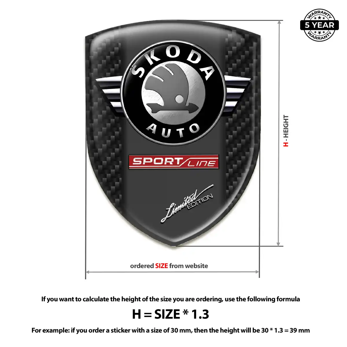 Skoda Logo Sticker Elite Finish