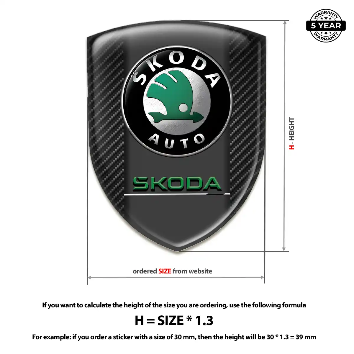 Skoda Logo Sticker Refined Design