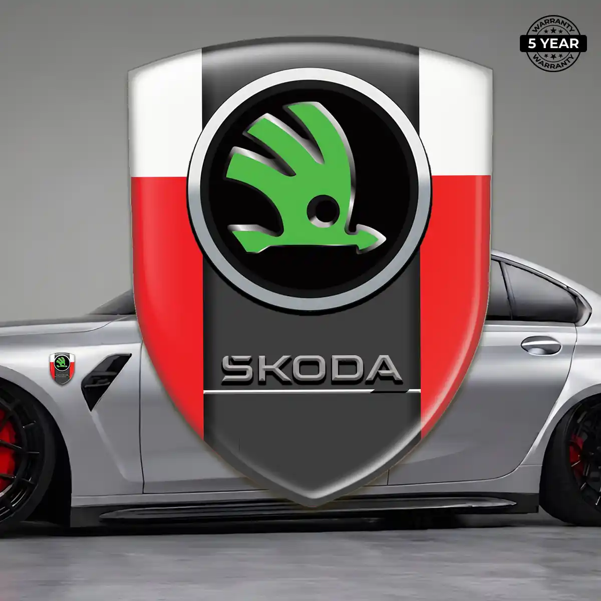 Skoda Polyurethane Domed Sticker Elite Finish
