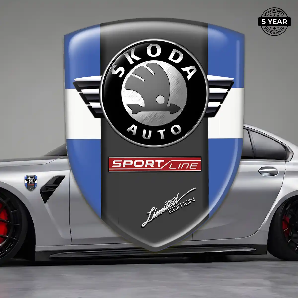 Skoda Polyurethane Domed Sticker Refined Design