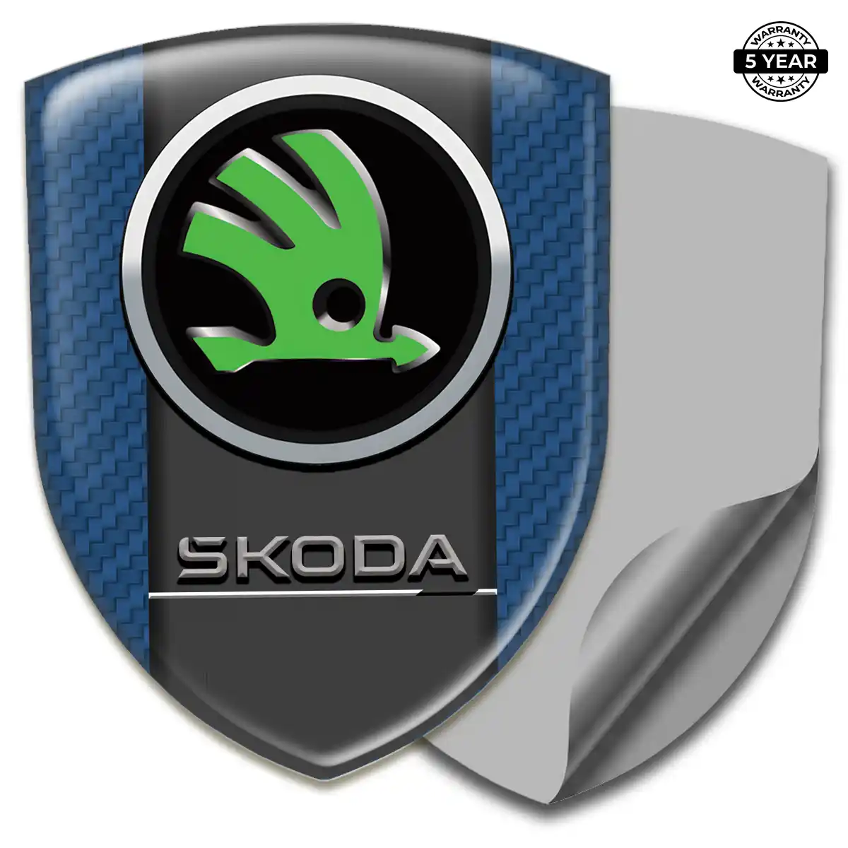 Skoda Polyurethane Domed Sticker Sleek Style