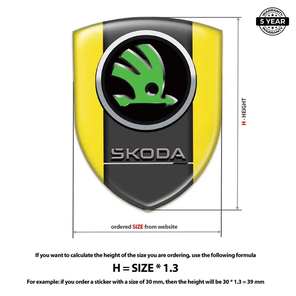 Skoda Polyurethane Domed Sticker Superior Craft