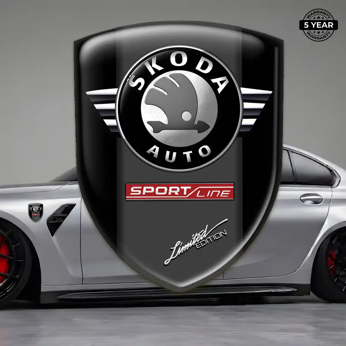 Skoda Resin Badge Sticker Refined Design