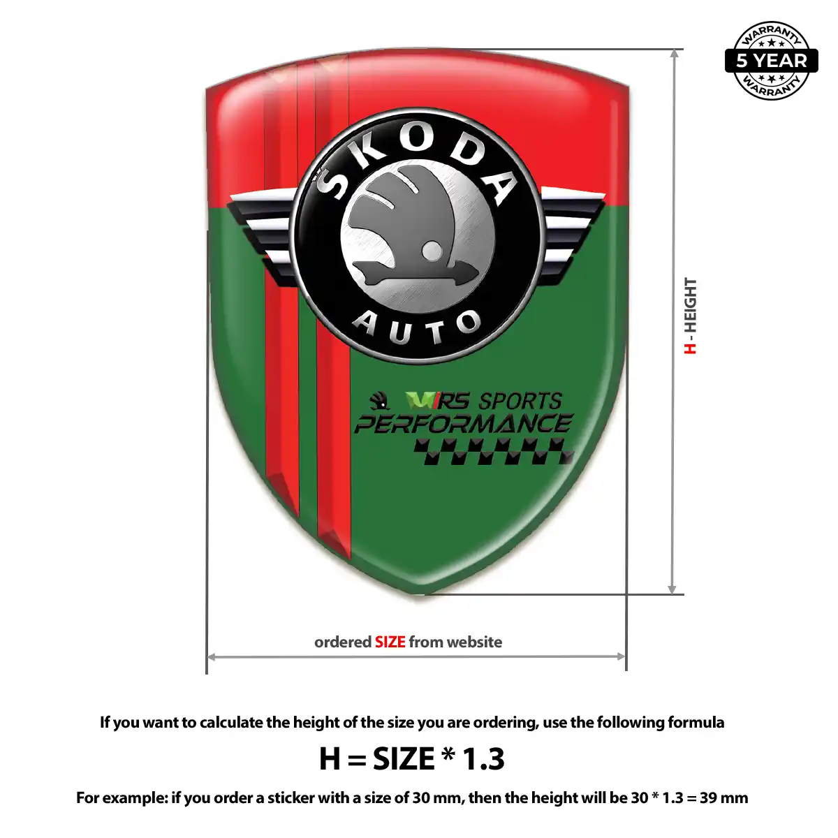 Skoda Resin Badge Sticker Sleek Style