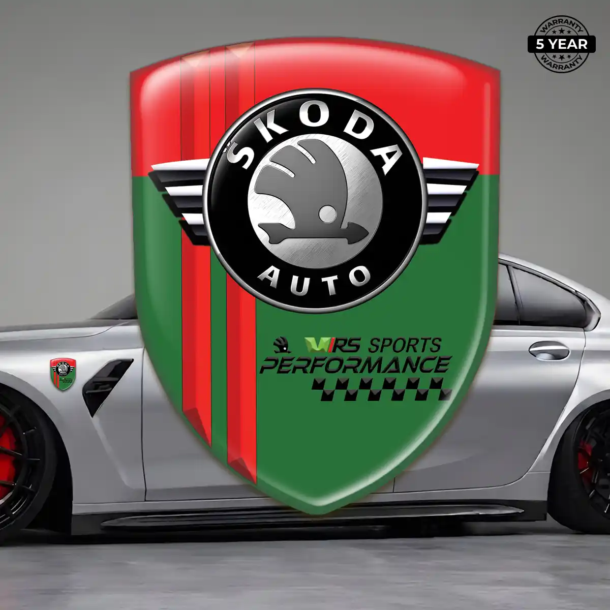 Skoda Resin Badge Sticker Sleek Style