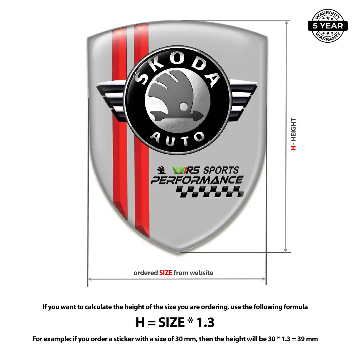Skoda Resin Domed Sticker Elite Finish