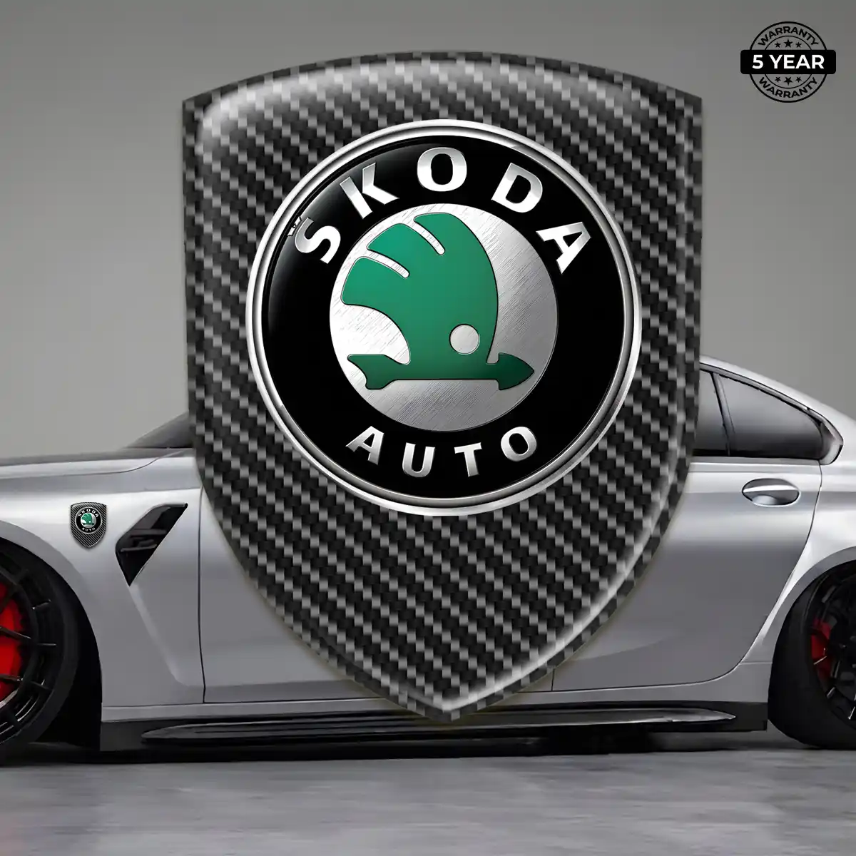 Skoda Resin Domed Sticker Sleek Style