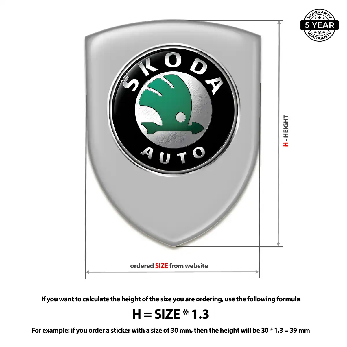 Skoda Resin Domed Sticker Superior Craft