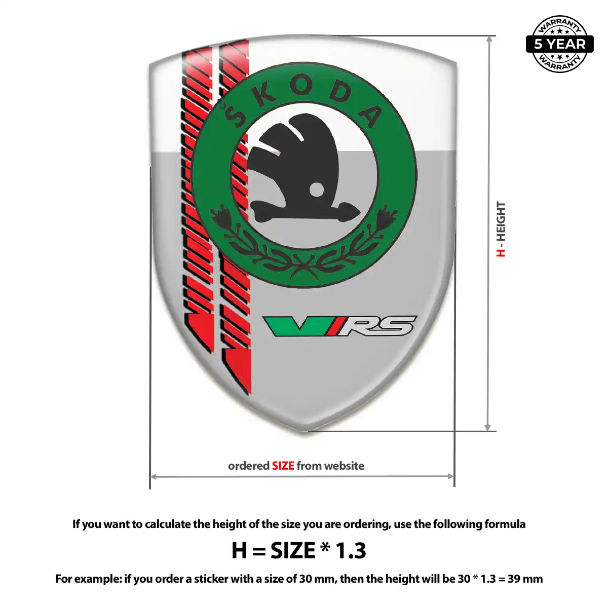 Skoda Resin Emblem Sticker Refined Design