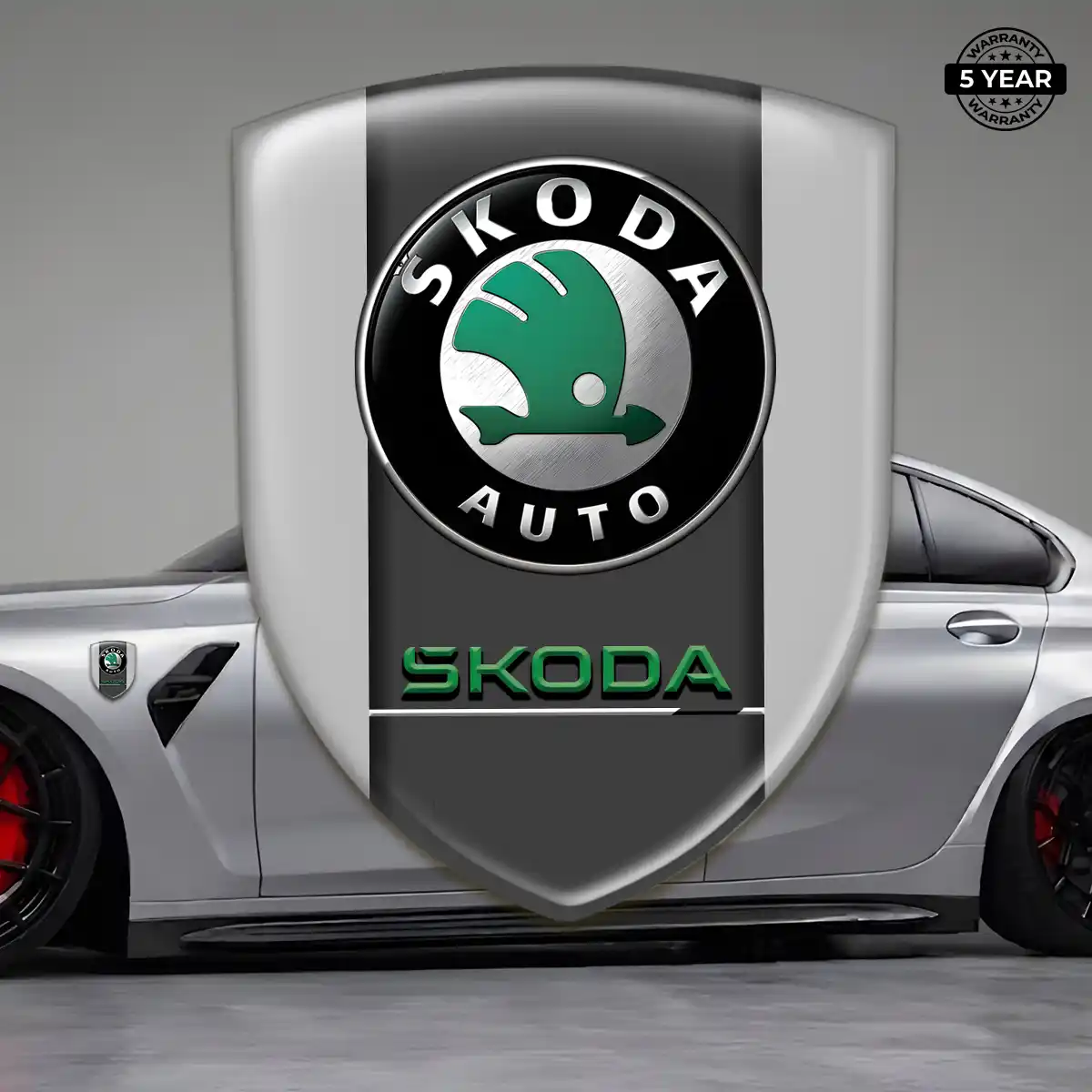 Skoda Resin Emblem Sticker Sleek Style