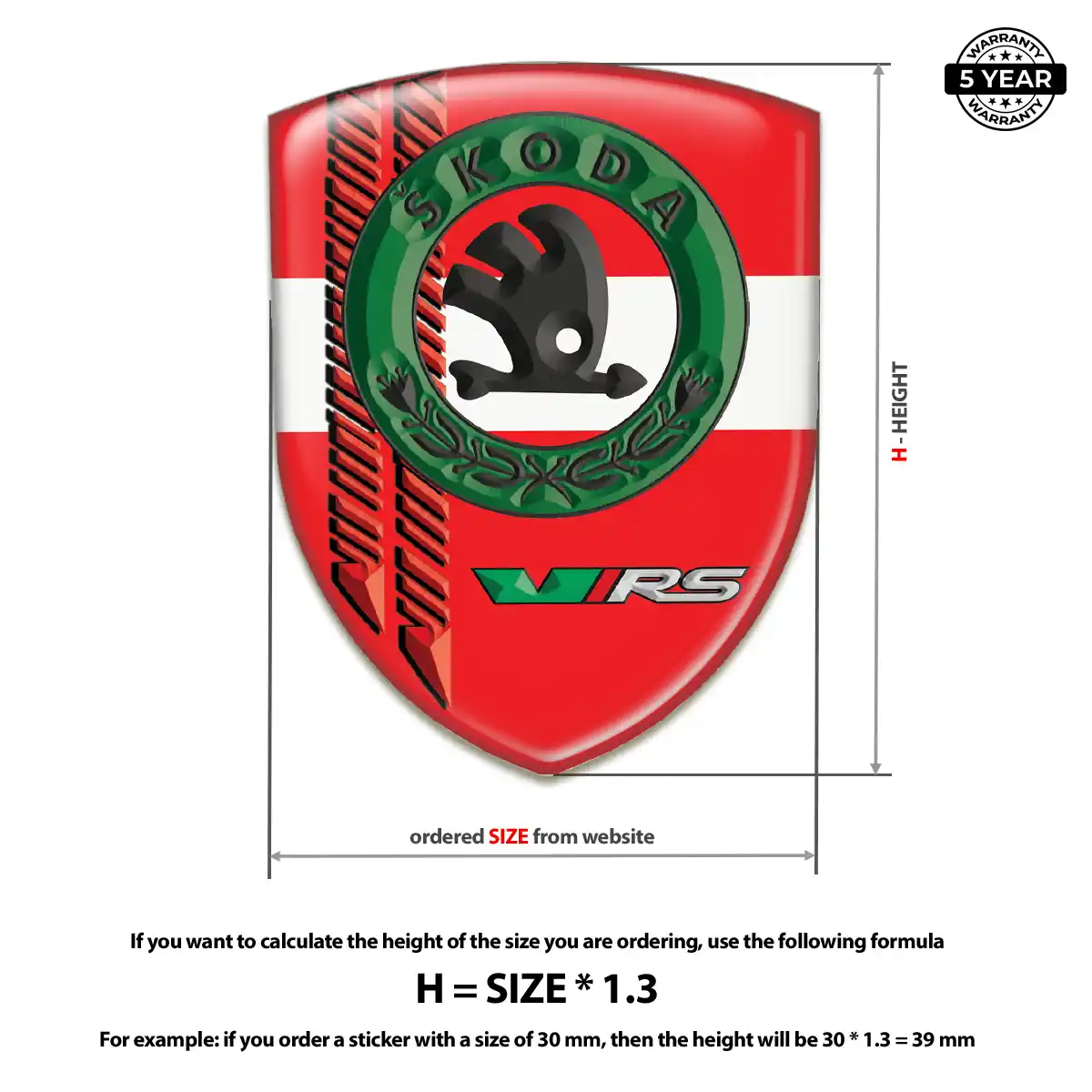 Skoda Self Adhesive Emblem Sticker Elite Finish