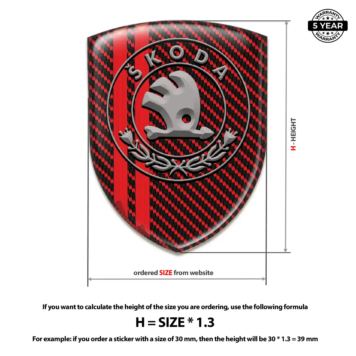 Skoda Self Adhesive Emblem Sticker Refined Design