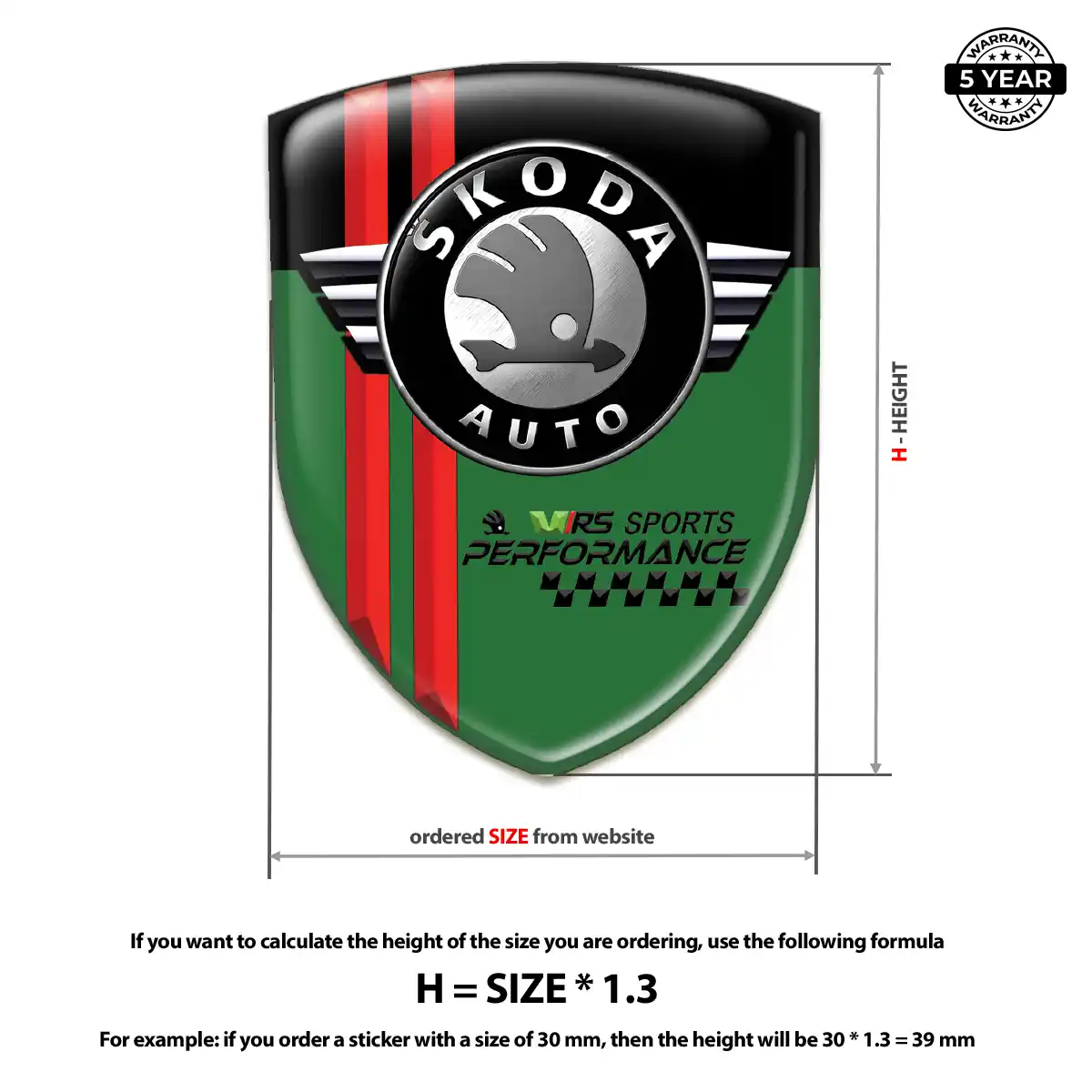 Skoda Self Adhesive Emblem Sticker Sleek Style
