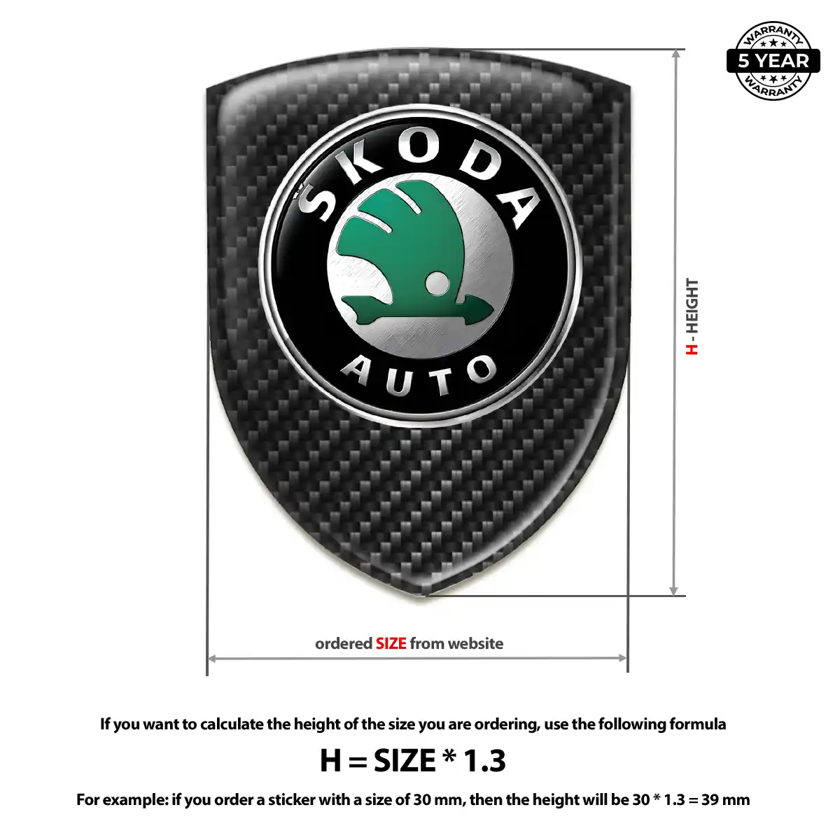 Skoda Silicone Sticker Sleek Style