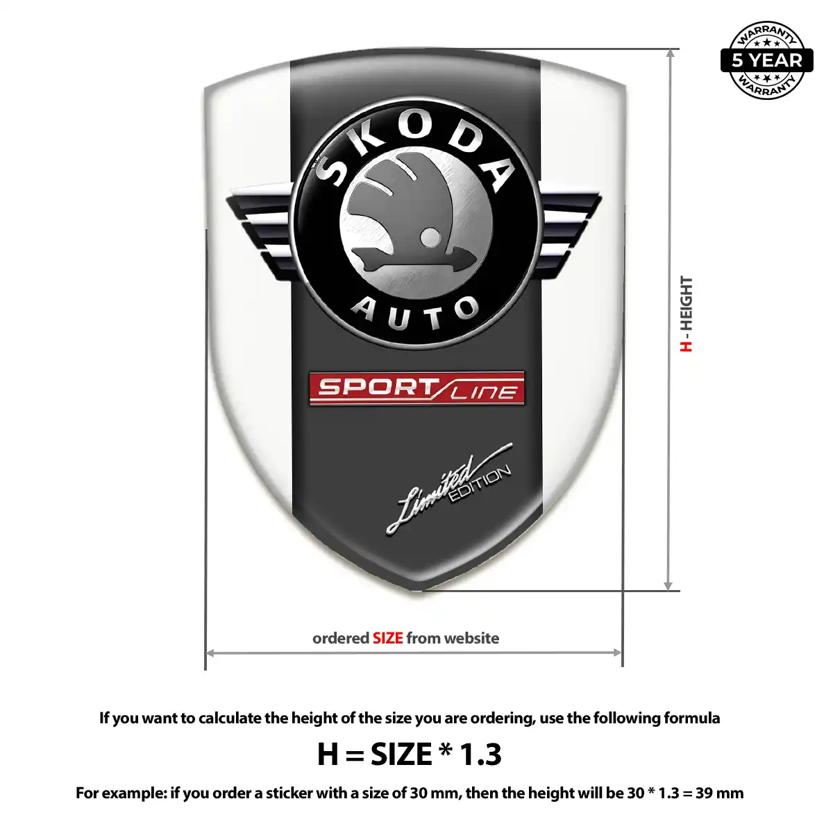 Skoda Vehicle Logo Sticker Elite Finish