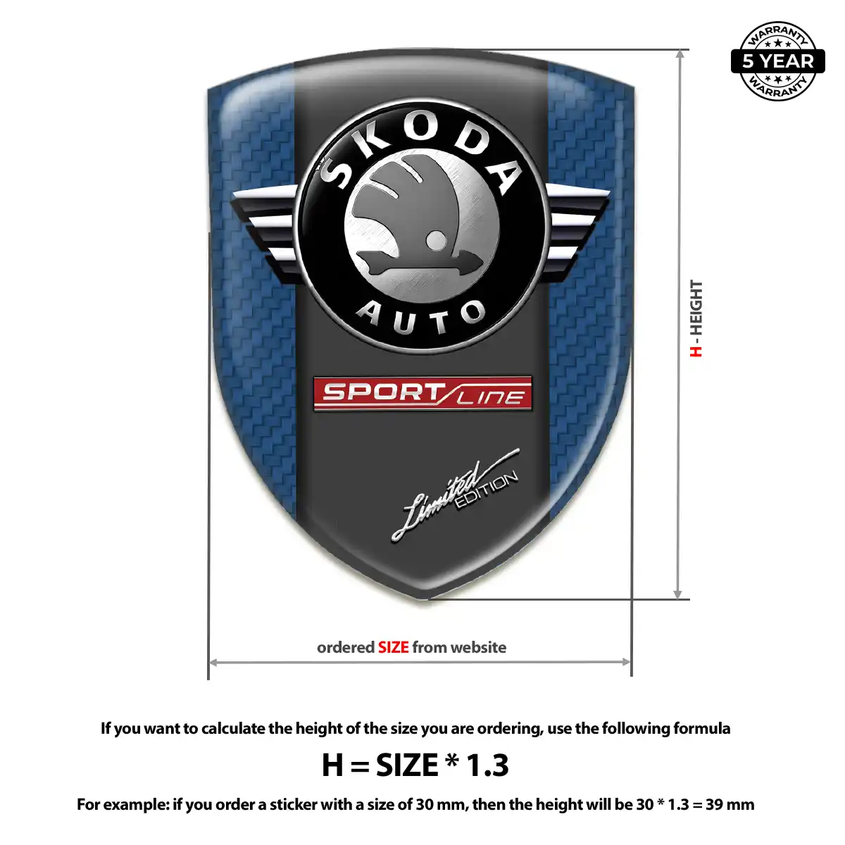 Skoda Vehicle Logo Sticker Refined Design