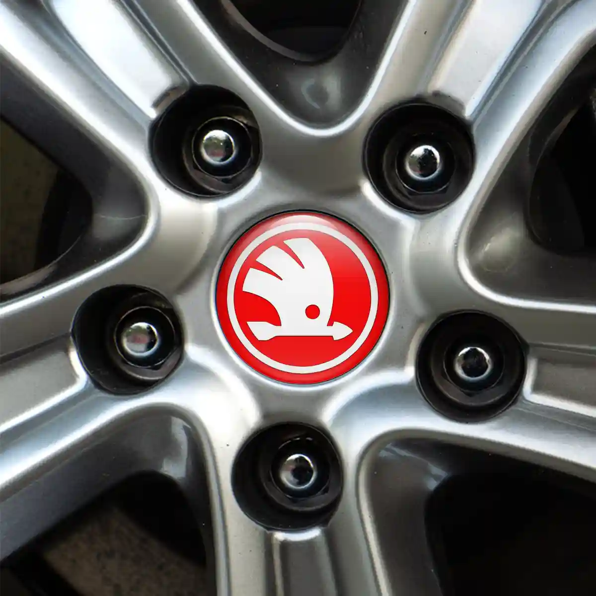Skoda Wheel Emblem Self-Adhesive Stylish Design