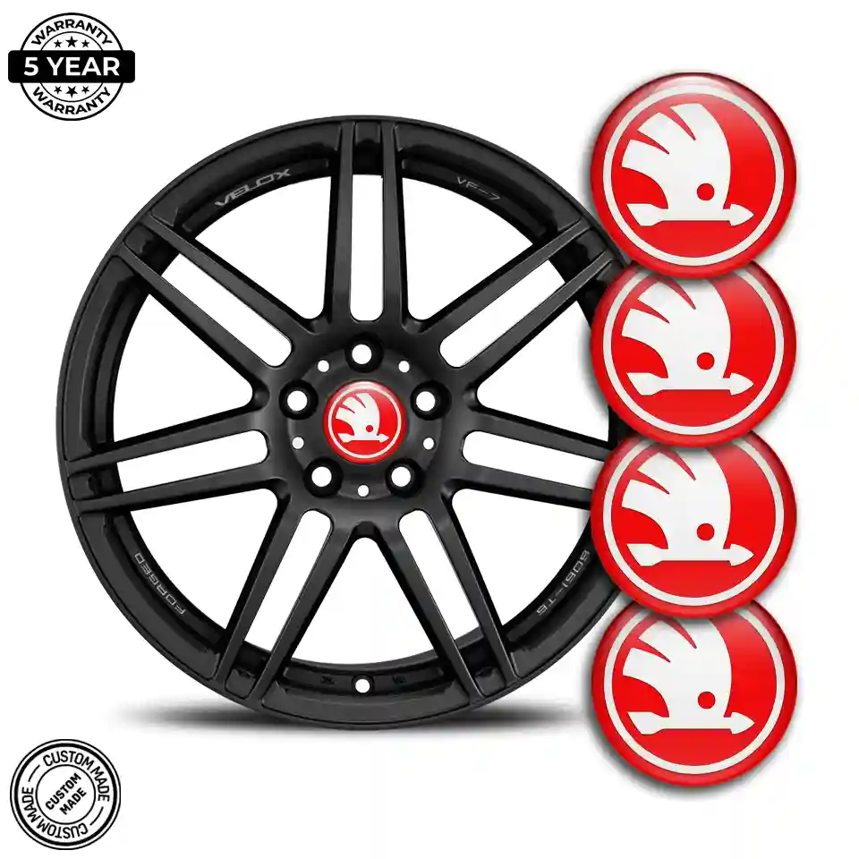 Skoda Wheel Emblem Self-Adhesive Stylish Design