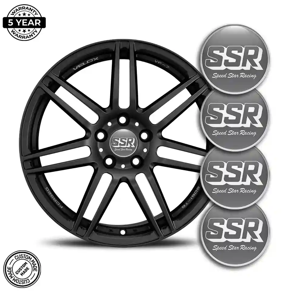 SSR Emblem Wheel Center Caps Refined Design