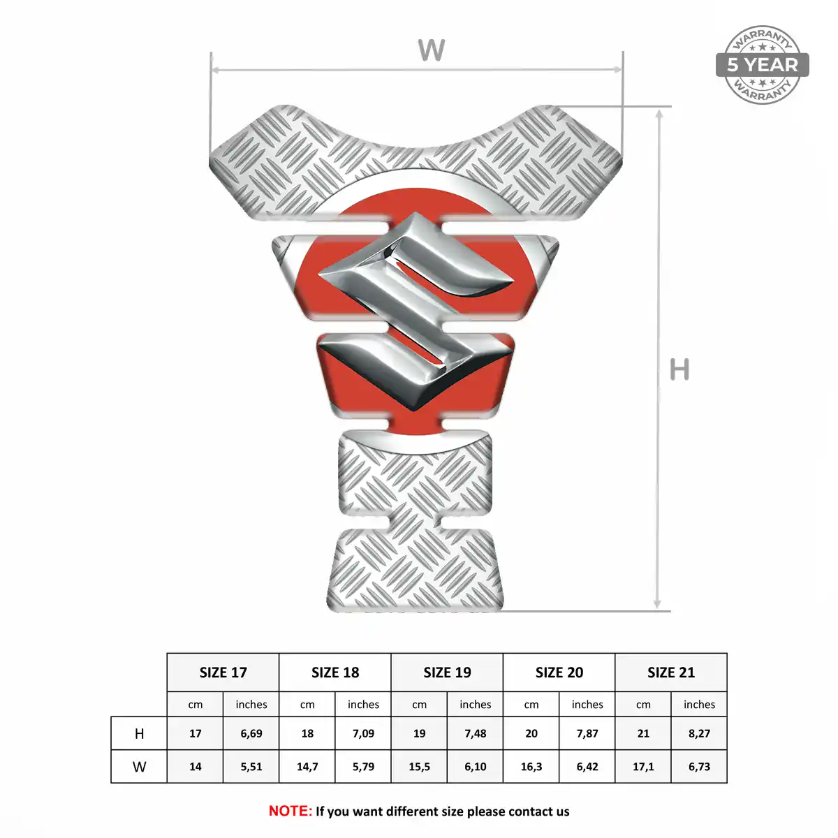 Suzuki 3D Domed Tank Pad Prime Quality