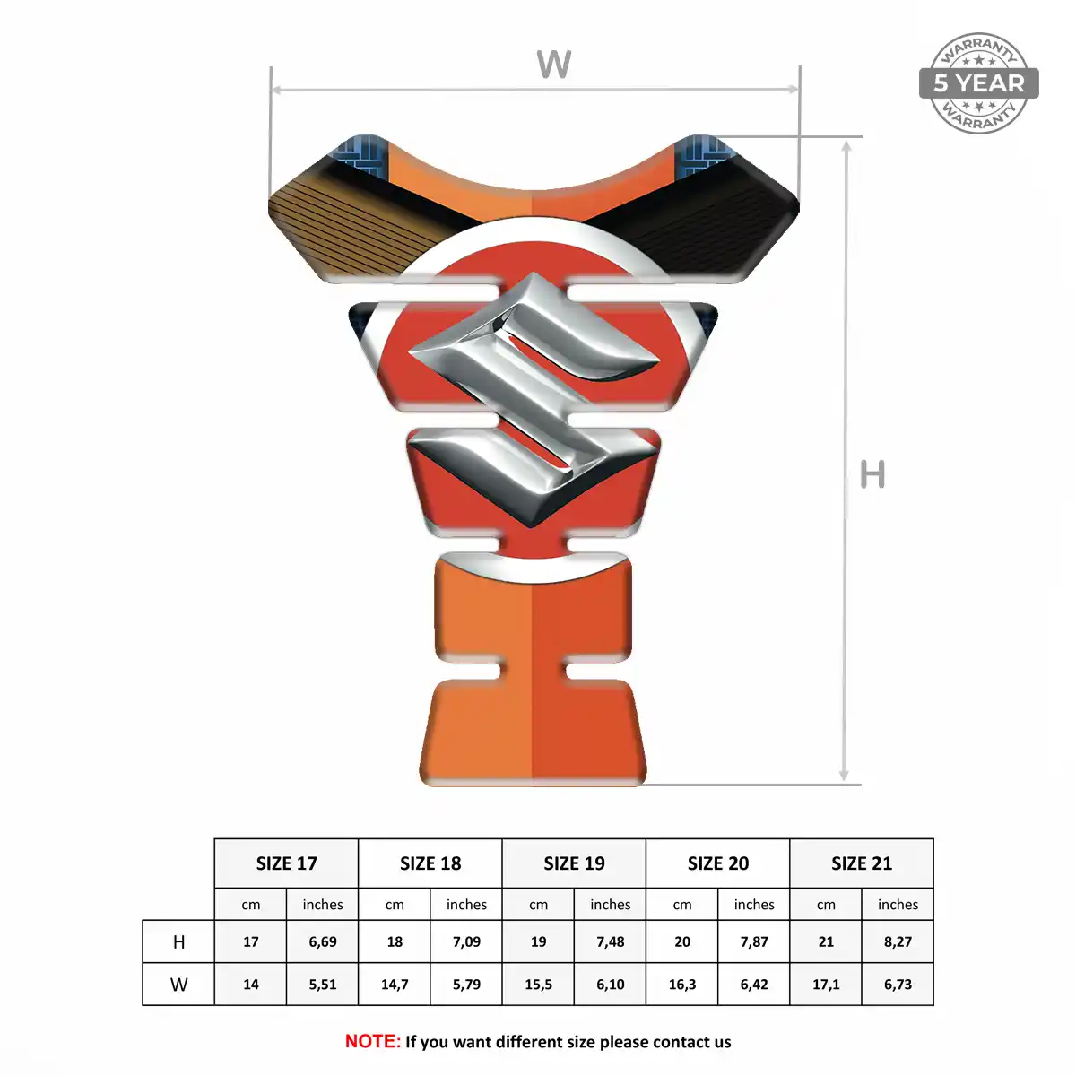 Suzuki 3D Domed Tank Pad Refined Design