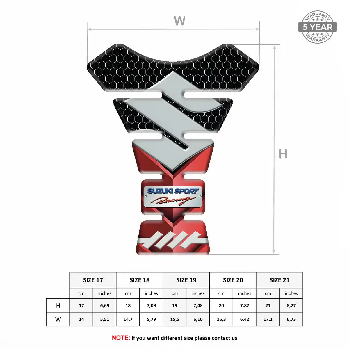 Suzuki 3D Domed Tank Pad Signature Grade
