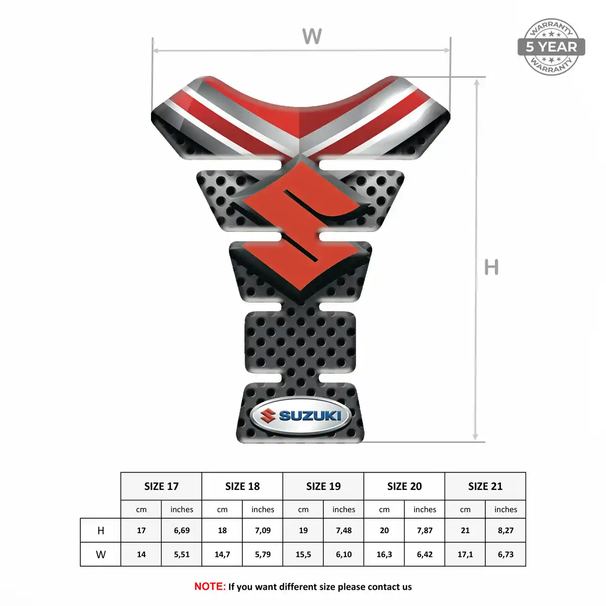 Suzuki 3D Gel Tank Pad Prime Quality