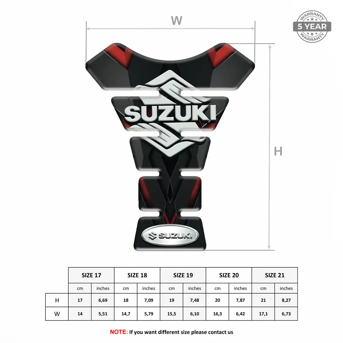 Suzuki Domed Tank Pad Elite Finish