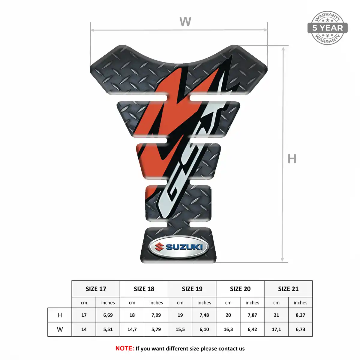 Suzuki Domed Tank Protector Sleek Style