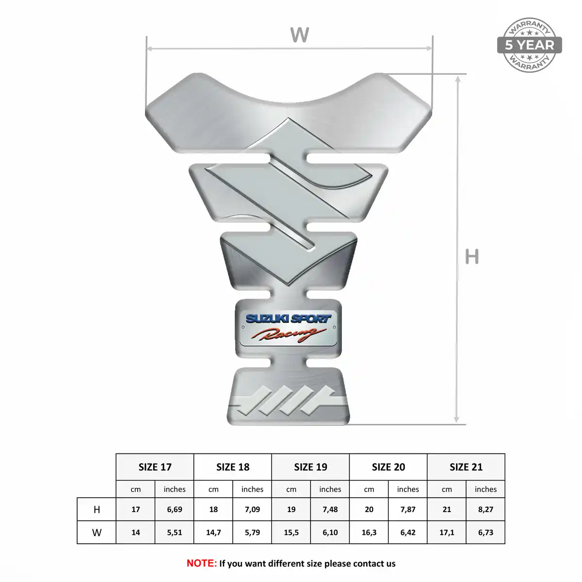 Suzuki Domed Tank Sticker Elite Finish