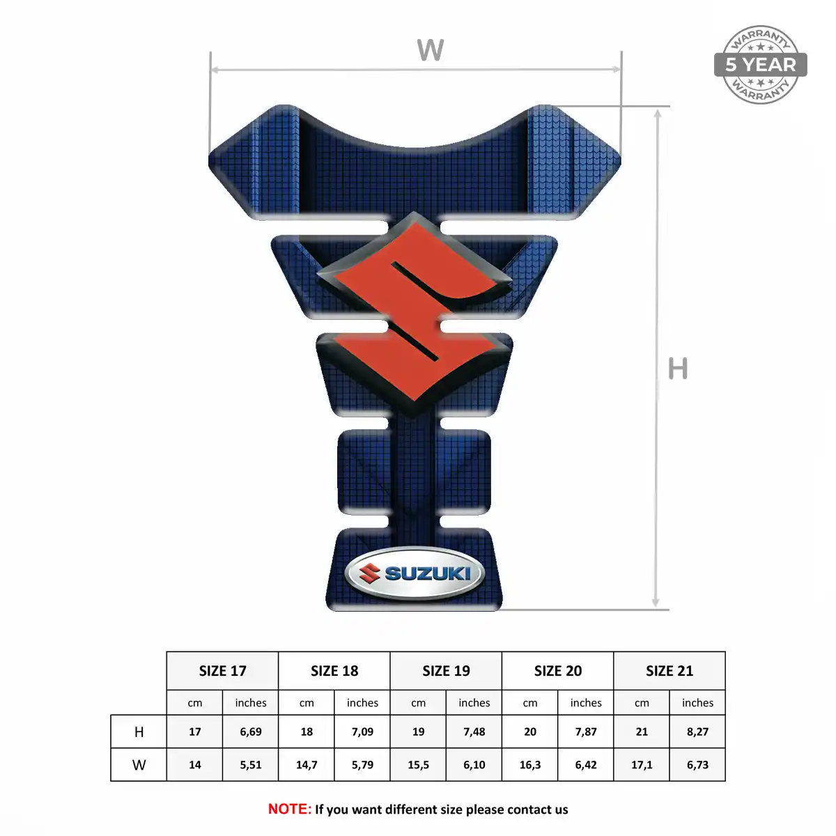 Suzuki Domed Tank Sticker Prime Quality