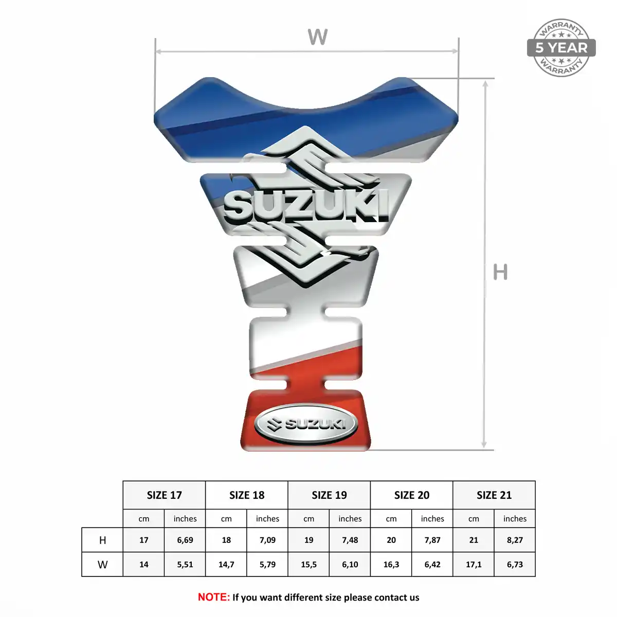 Suzuki Domed Tank Sticker Refined Design
