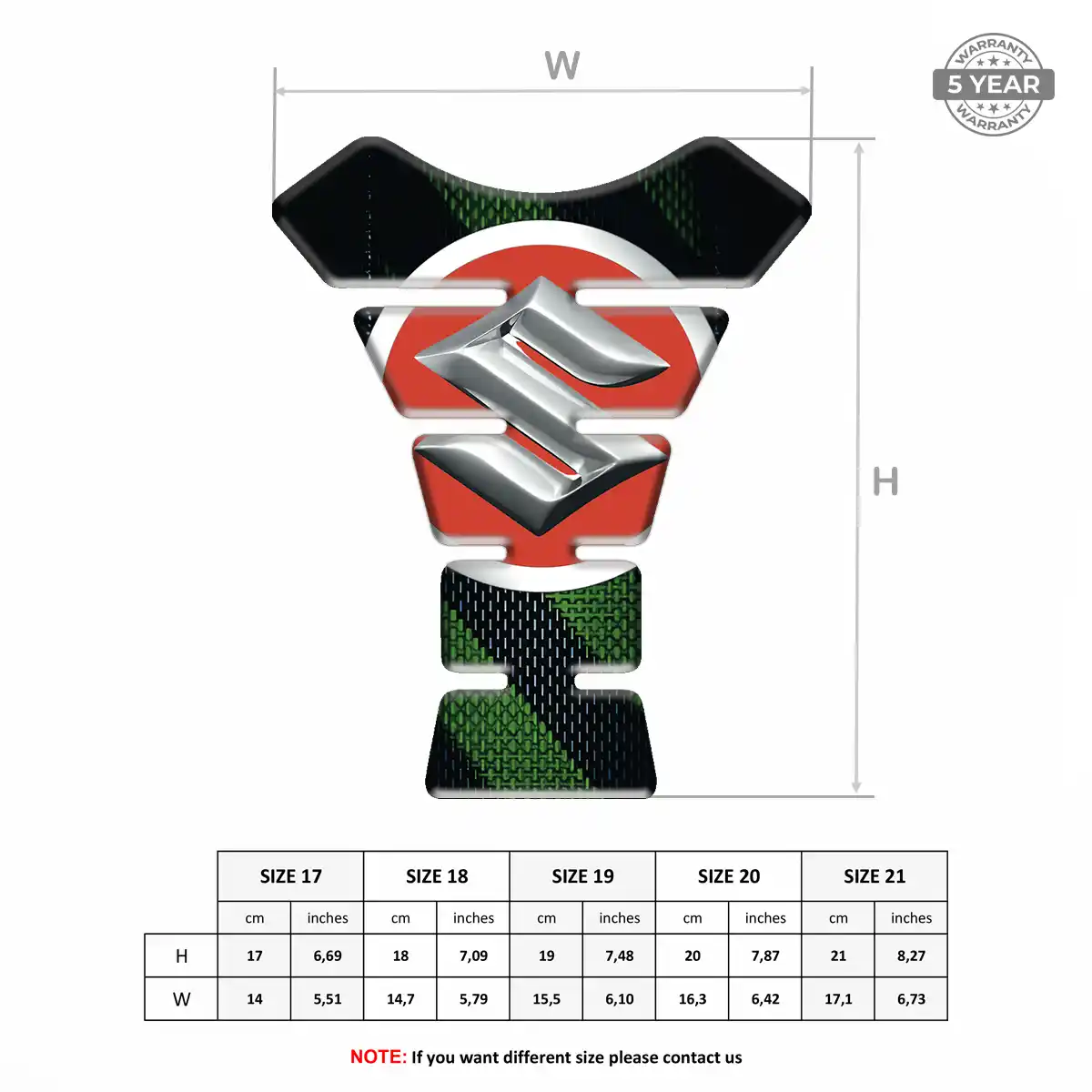 Suzuki Motorcycle Tank Decal Elite Finish