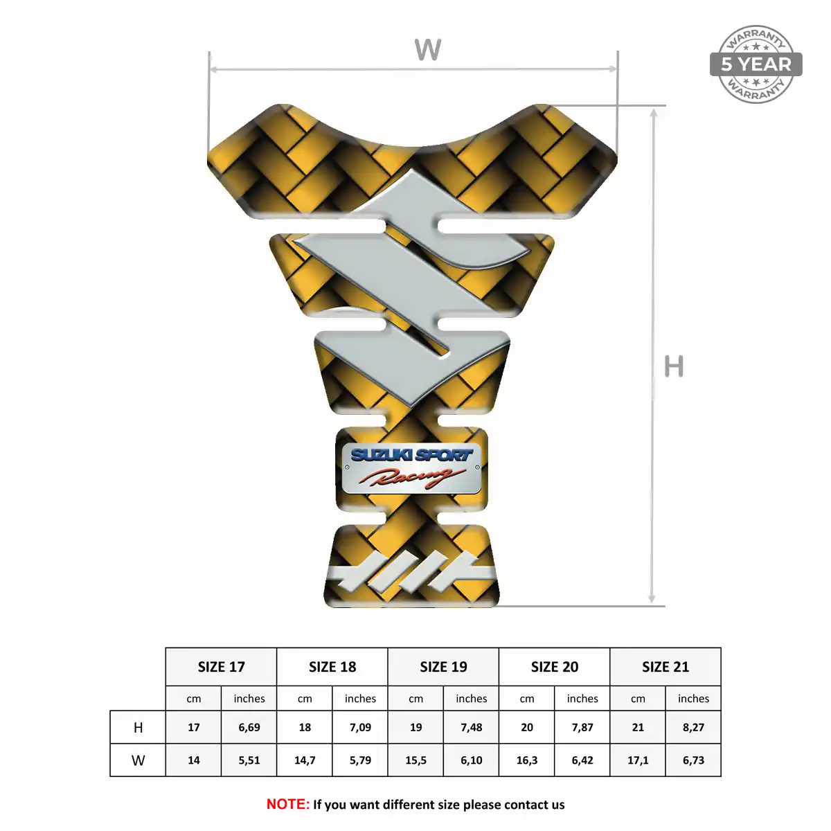 Suzuki Motorcycle Tank Pad Elite Finish
