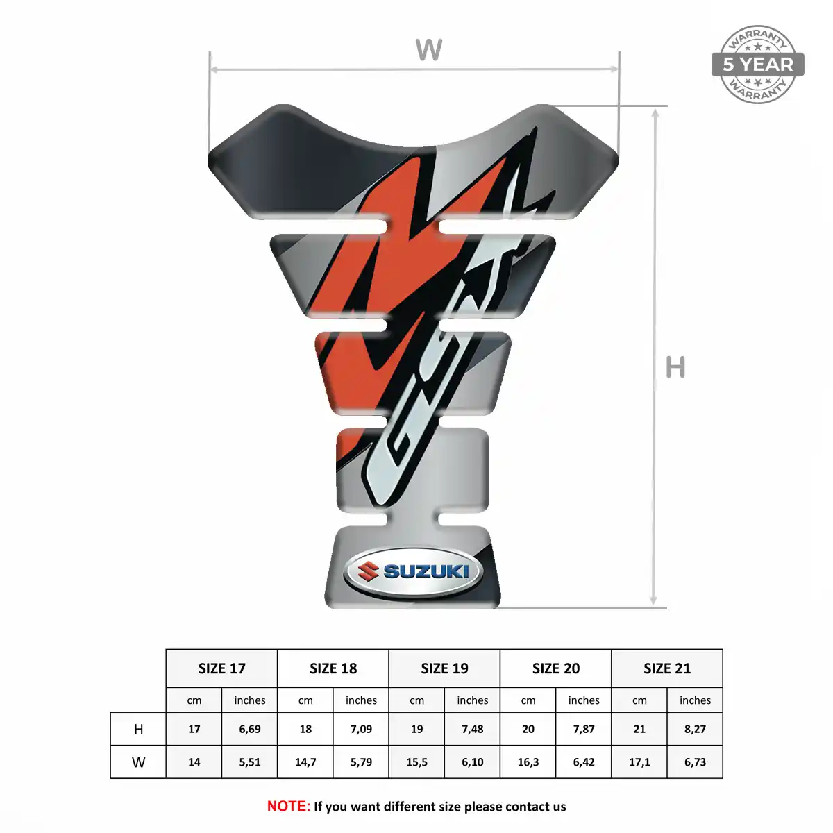 Suzuki Motorcycle Tank Pad Refined Design