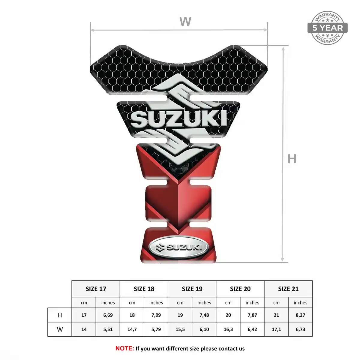 Suzuki Motorcycle Tank Pad Sleek Style