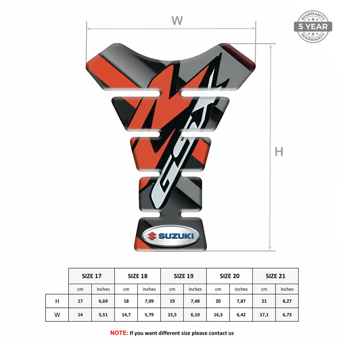 Suzuki Resin Tank Pad Elite Finish