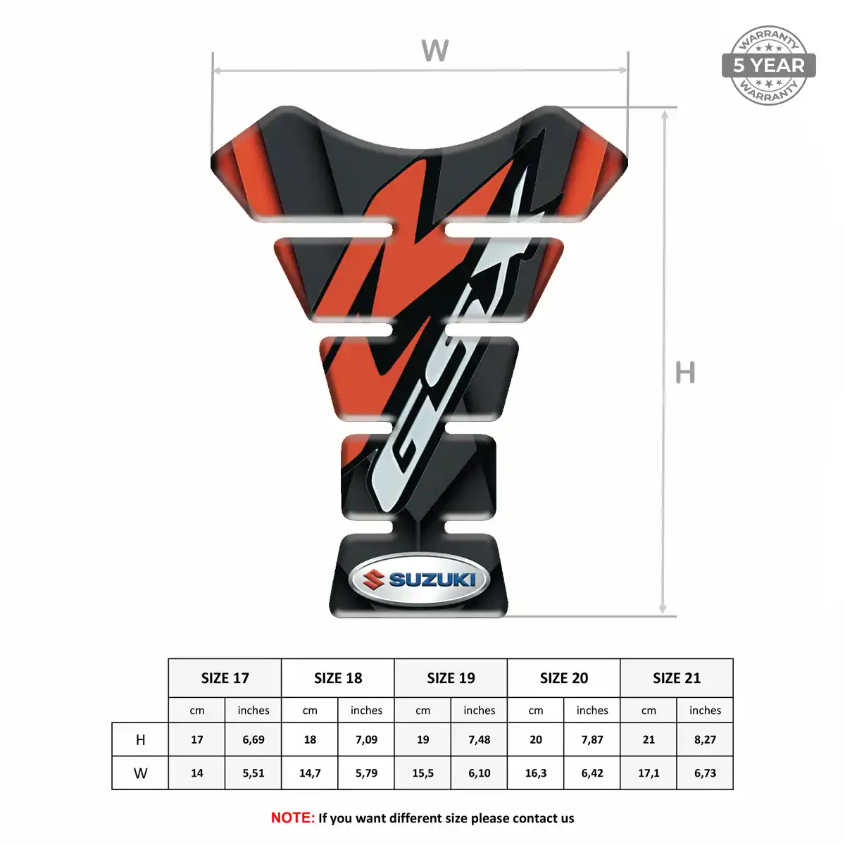 Suzuki Tank Pad Fuse Motorbike Elite Finish